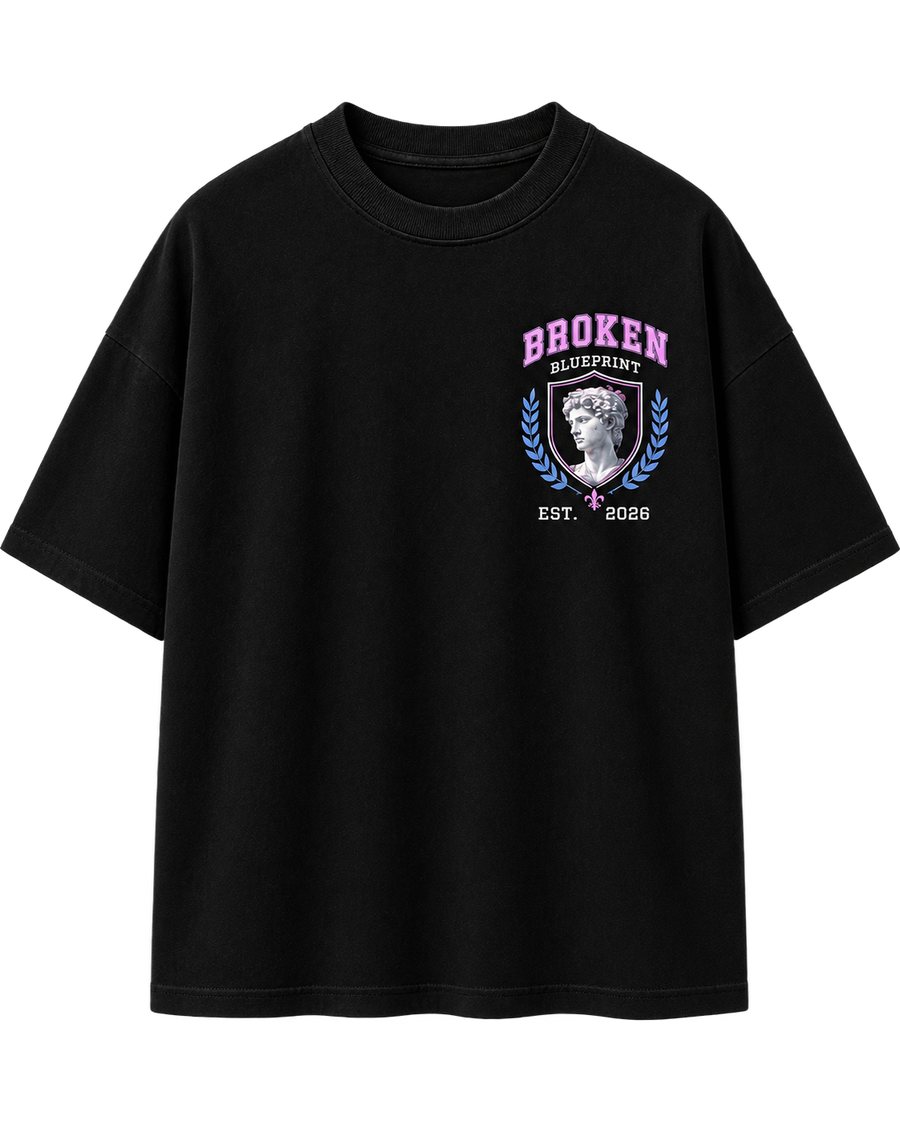 Broken Blueprint Varsity Graphic Tee