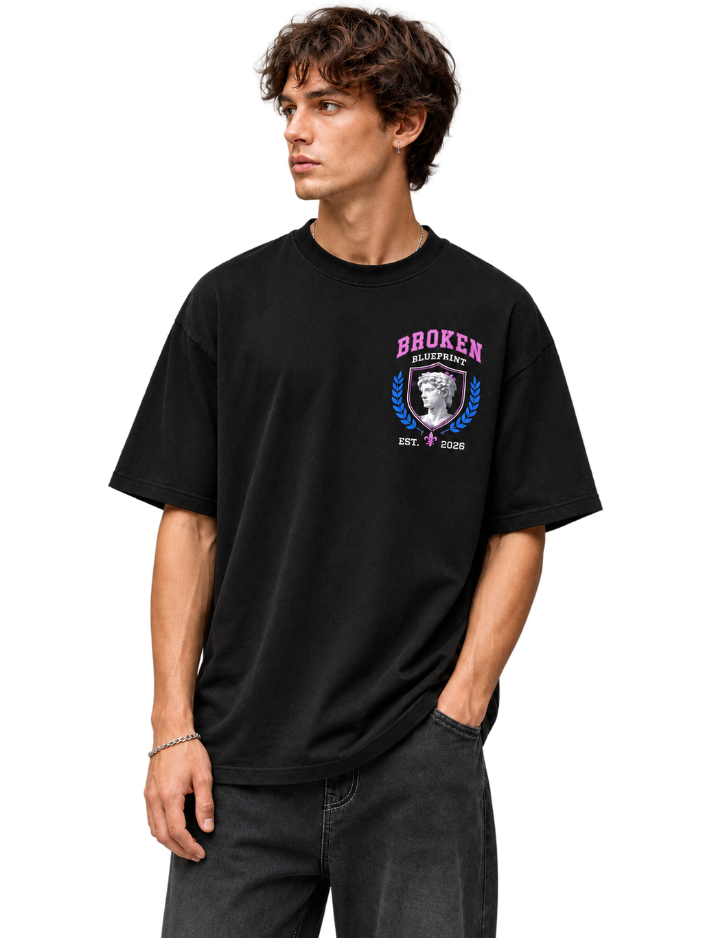 Broken Blueprint Varsity Graphic Tee