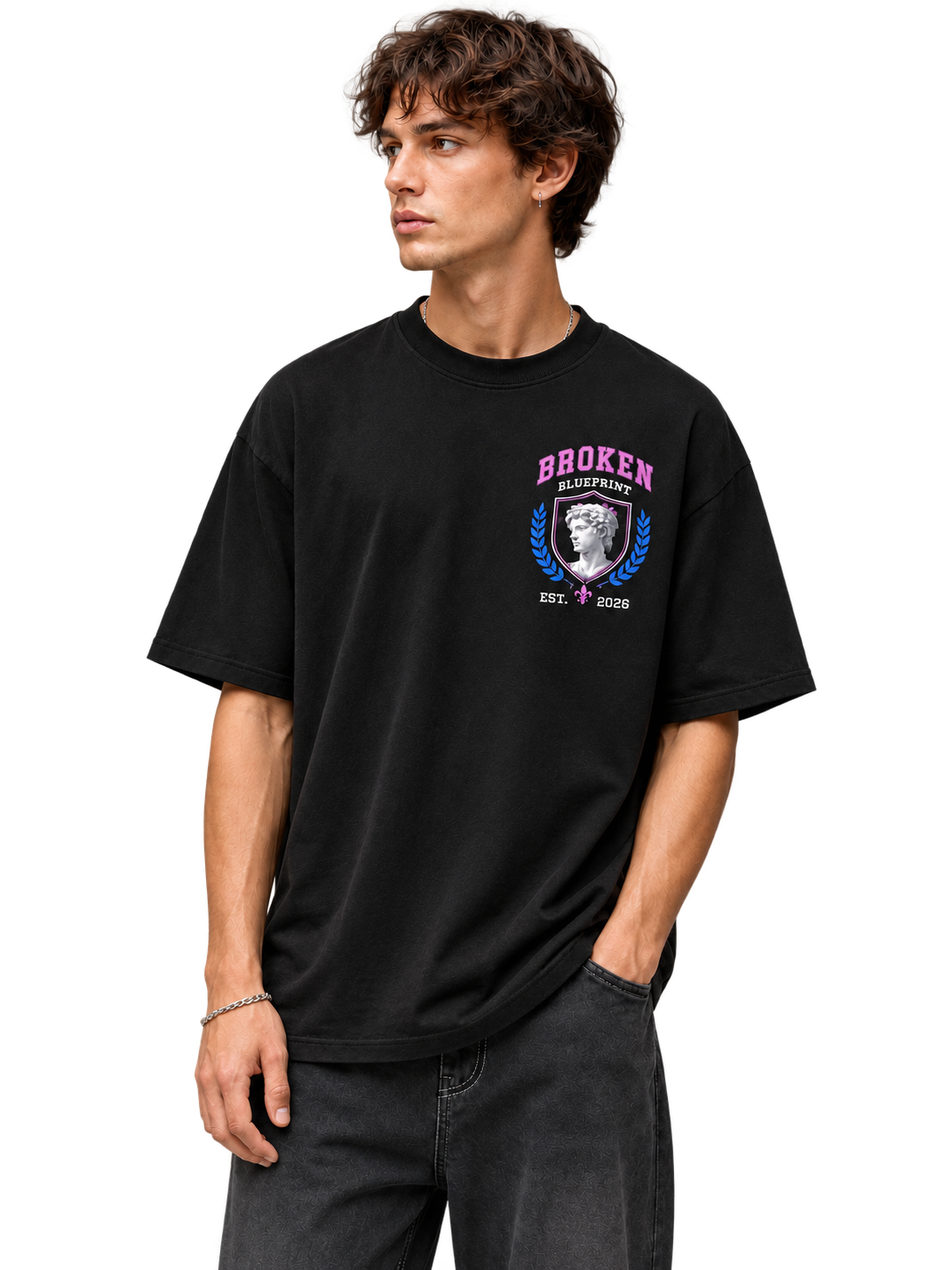 Broken Blueprint Varsity Graphic Tee